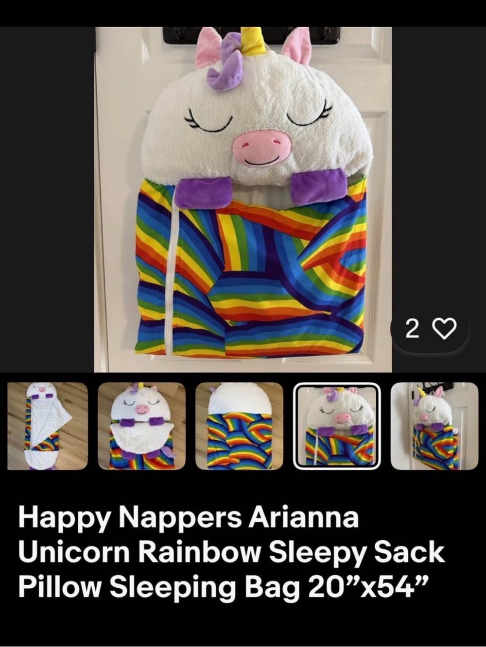 Arianna Unicorn Rainbow Sleepy Sack - Rainbow